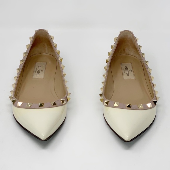 Valentino Rockstud Patent Flats Size 36.5 - Picture 1 of 4